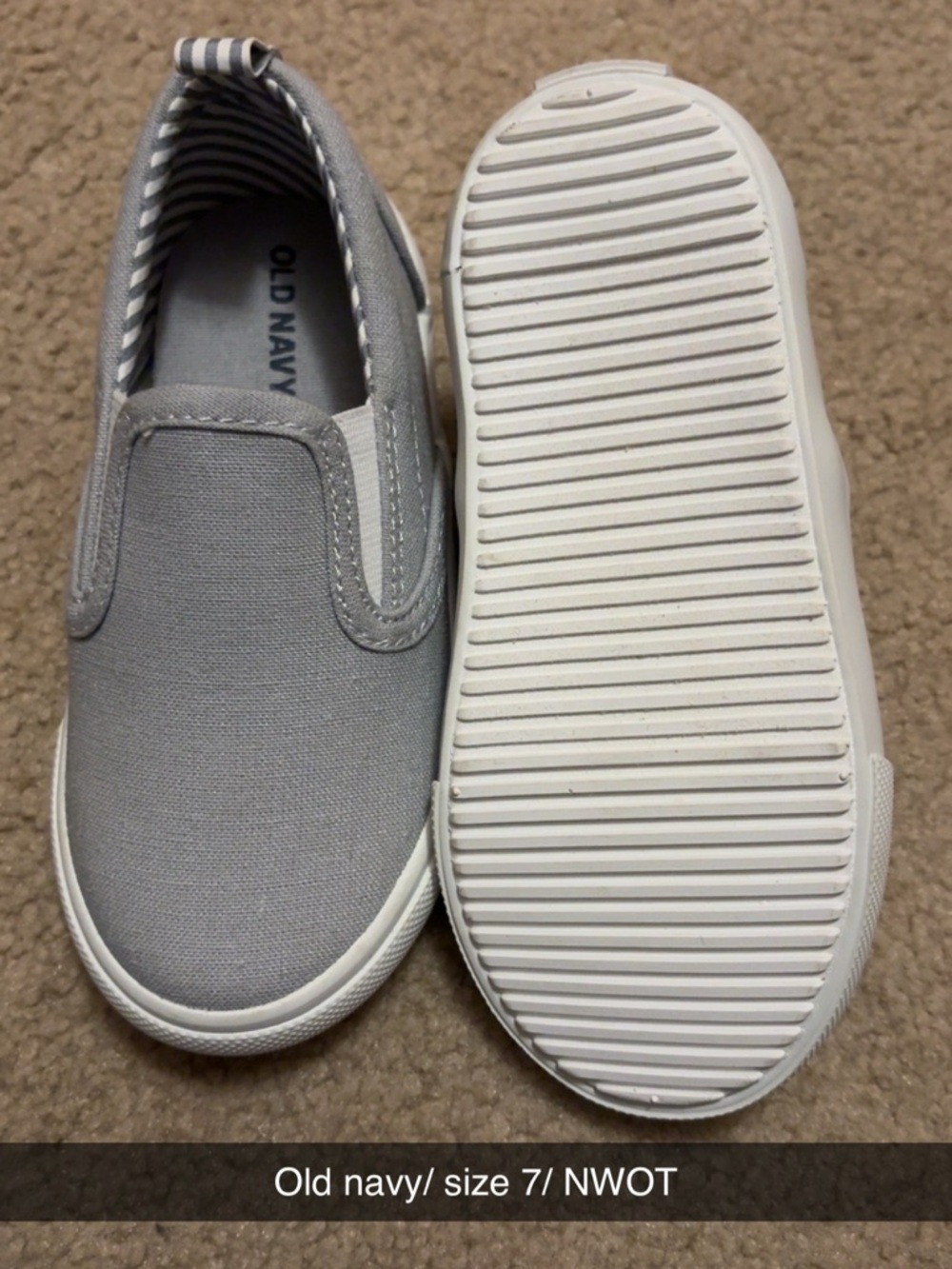 Old Navy Kids Gray Slip-On Canvas Sneakers